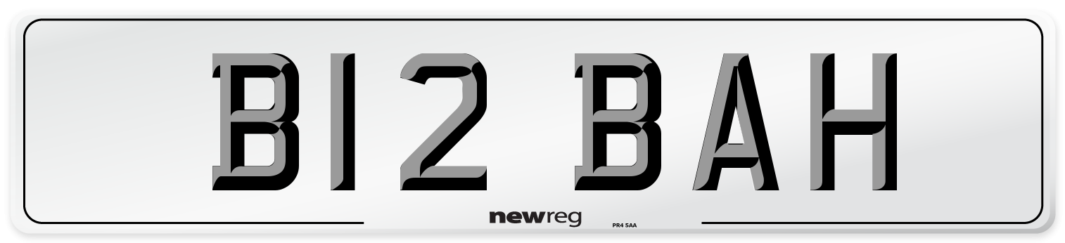 B12 BAH Number Plate from New Reg